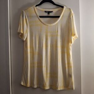 Simply Vera Vera Wang Yellow And White  Tie-Dye Women's Top